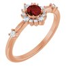 14K Rose Mozambique Garnet and .167 CTW Diamond Ring Ref. 15641455